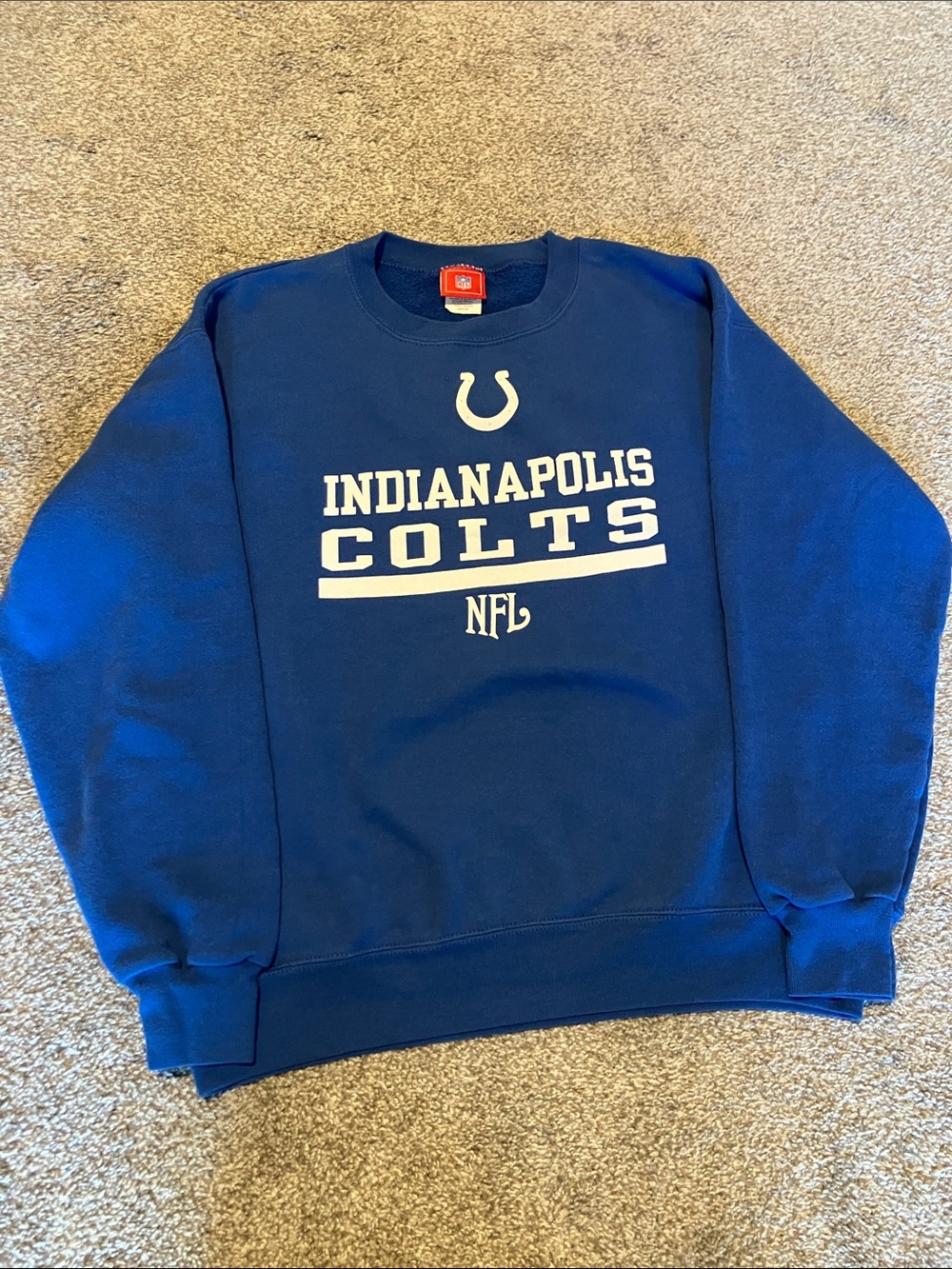 NFL INDIANAPOLIC COLTS VINTAGE CREWNECK PULLOVER SWEATSHIRT FLEECE LINING SIZE M